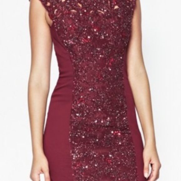 French Connection Burgundy Cocktail Dress - Picture 3 of 5